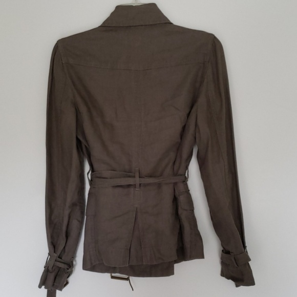 Talbots Pure Linen Army Green Belted Safari Jacket - Picture 2 of 4